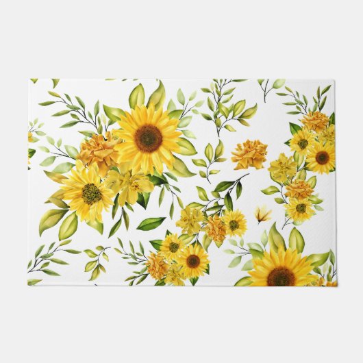 水彩ひまわり8 ドアマット (正面)