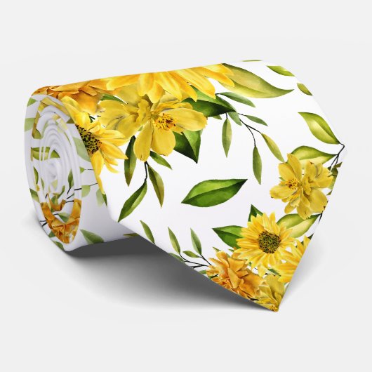 水彩ひまわり8 ネクタイ (ロール)