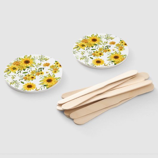 水彩ひまわり8 ハンドファン (組立なし)