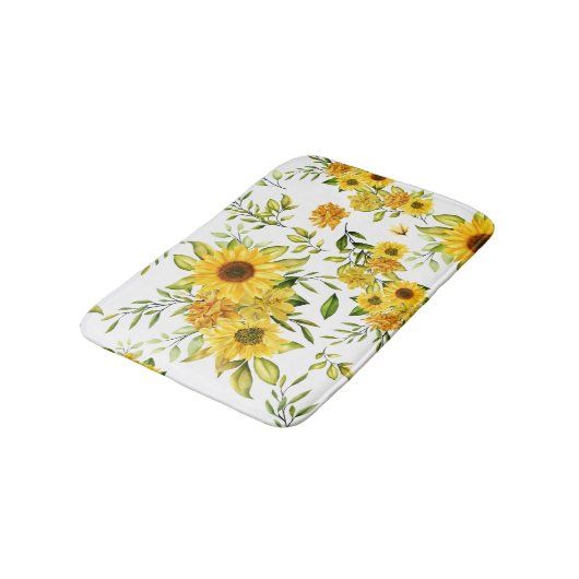 水彩ひまわり8 バスマット (アングル)