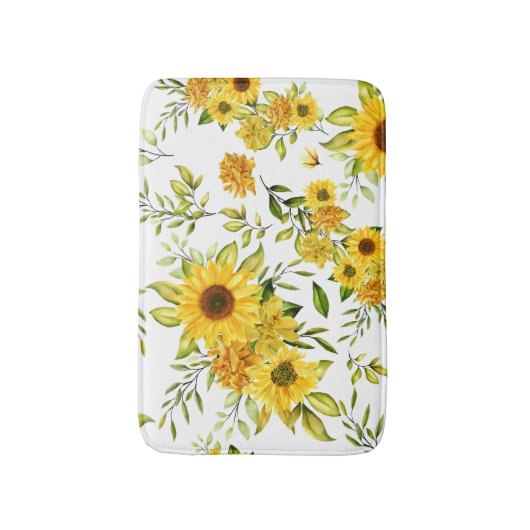 水彩ひまわり8 バスマット (正面縦)