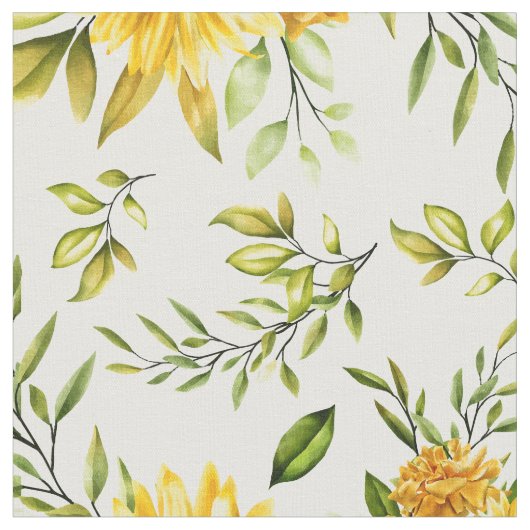 水彩ひまわり8 ファブリック (クローズアップ)