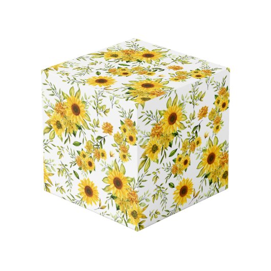 水彩ひまわり8 フォトキューブ (正面アングル)