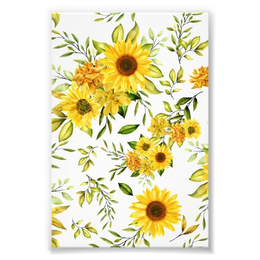 水彩ひまわり8 フォトプリント            (正面)