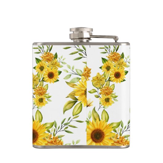 水彩ひまわり8 フラスク (裏面)