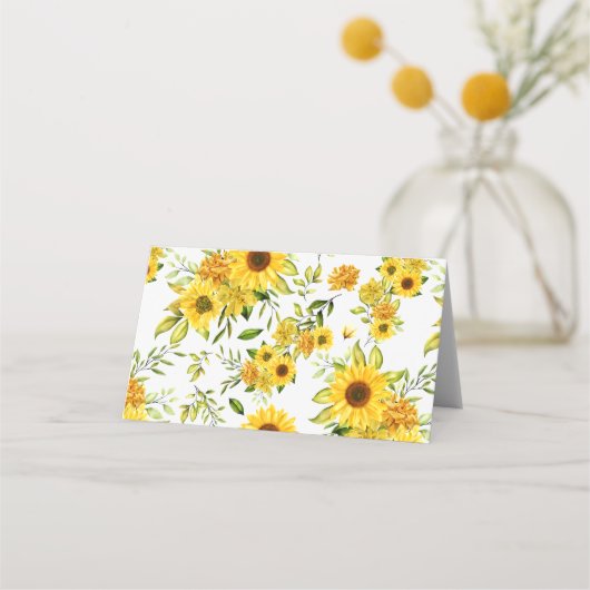 水彩ひまわり8 プレイスカード (裏面)