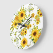 水彩ひまわり8 ラージ壁時計 (傾斜)