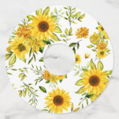 水彩ひまわり8 ワイングラスタグ (正面)