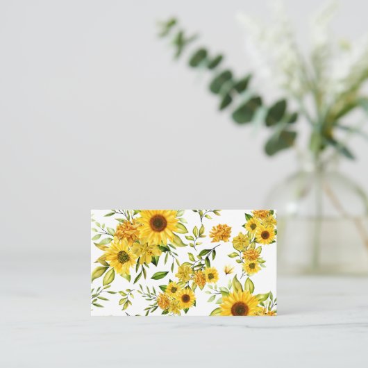 水彩ひまわり8 名刺 (スタンド正面)