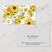 水彩ひまわり8 名刺 (正面/裏面)