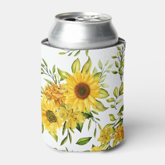 水彩ひまわり8 缶クーラー (缶正面)