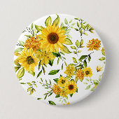 水彩ひまわり8 缶バッジ (正面)