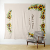 水彩ひまわり ウェディング フォトブース 背景 タペストリー (インサイチュ(横))