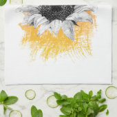 水彩ひまわり キッチンタオル (折り畳み)