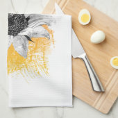 水彩ひまわり キッチンタオル (四つ折り)