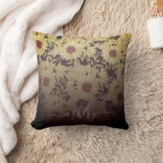 水彩ひまわり クッション (ブランケット)