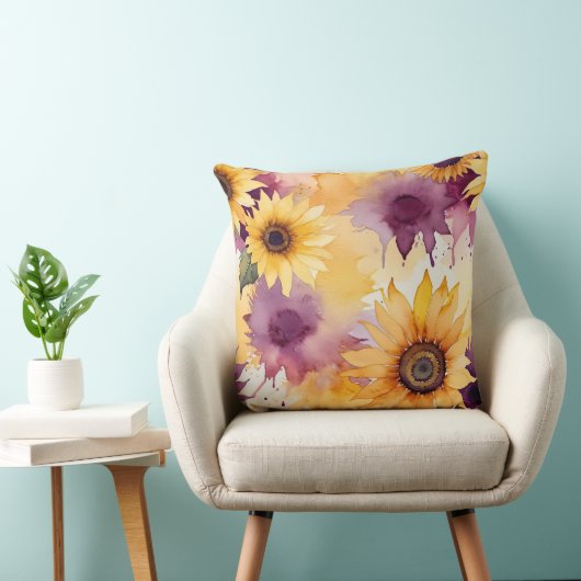 水彩ひまわり クッション (椅子)