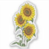 水彩ひまわり シール (正面)