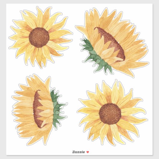 水彩ひまわり シール (シート)