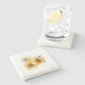 水彩ひまわり ストーンコースター (横)