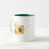 水彩ひまわり ツートーンマグカップ (正面左)