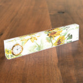 水彩ひまわり デスクネームプレート (側面)