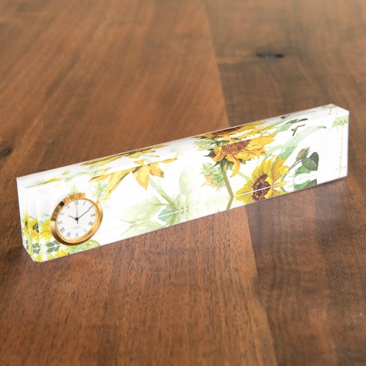 水彩ひまわり デスクネームプレート (側面)