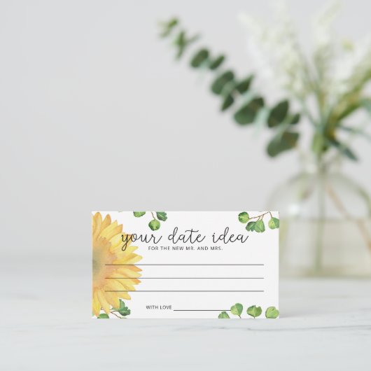 水彩ひまわり デートナイトのアイデア \ デートジャーのカード エンクロージャーカード (スタンド正面)