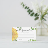 水彩ひまわり デート夜のアイデア \ デート瓶 エンクロージャーカード (スタンド正面)