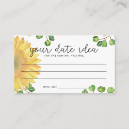 水彩ひまわり デート夜のアイデア \ デート瓶 エンクロージャーカード