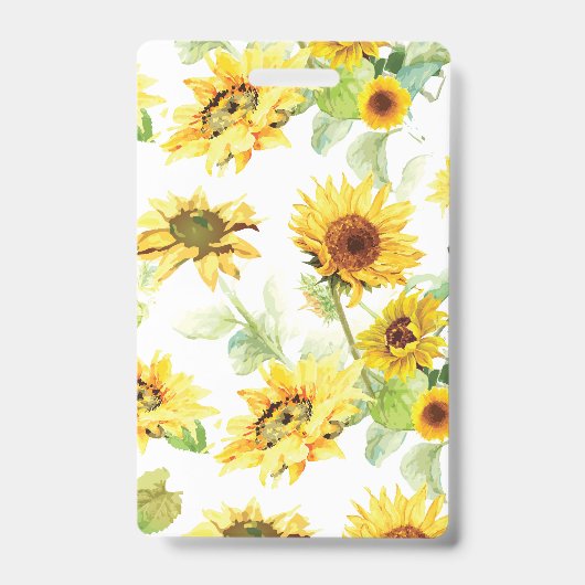 水彩ひまわり バッジ (正面)