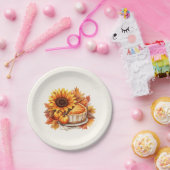 水彩ひまわり&パイ ペーパープレート (パーティー)