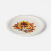 水彩ひまわり&パイ ペーパープレート (アングル)