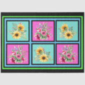 水彩ひまわり&ピンクの花模様デコページ 薄葉紙 (正面)