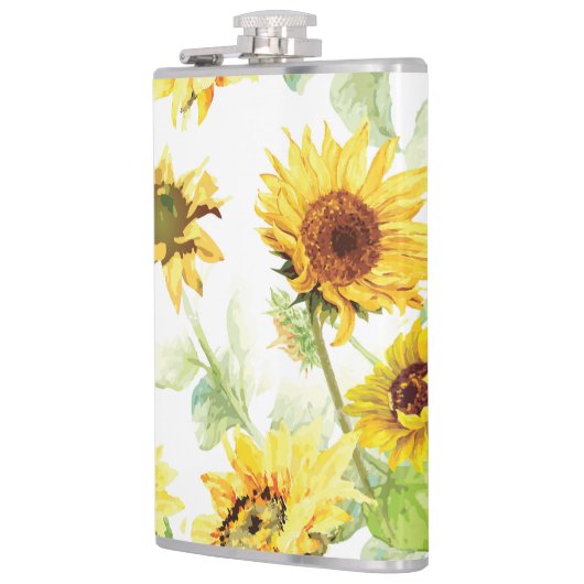 水彩ひまわり フラスク (左)