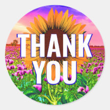 水彩ひまわり – フローラありがとうステッカー