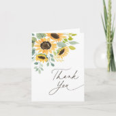 水彩ひまわり ブライダルシャワー サンキューカード (正面)