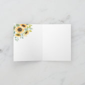 水彩ひまわり ブライダルシャワー サンキューカード (内部)