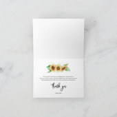 水彩ひまわり ブライダルシャワー サンキューカード (内部)