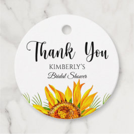 水彩ひまわり ブライダルシャワー プチギフトタグ フェイバータグ