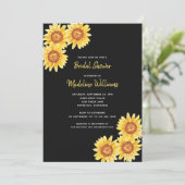 水彩ひまわり ブライダルシャワー 招待状 (スタンド正面)
