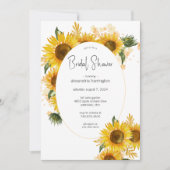 水彩ひまわり ブライダルシャワー 招待状 (正面)