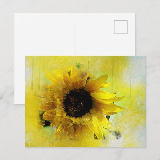 水彩ひまわり ポストカード (正面/裏面)