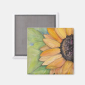 水彩ひまわり マグネット (正面/裏面)