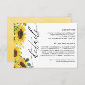 水彩ひまわり&ユーカリ結婚の詳細 エンクロージャーカード (正面/裏面)