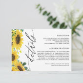 水彩ひまわり&ユーカリ結婚の詳細 エンクロージャーカード (スタンド正面)