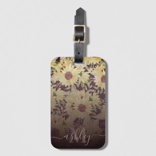 水彩ひまわり ラゲッジタグ (正面縦)