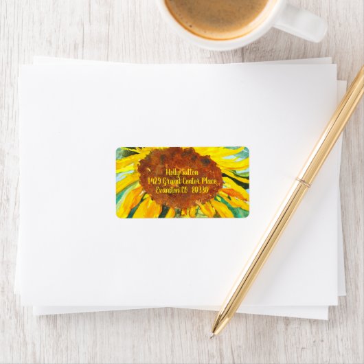 水彩ひまわり ラベル (インサイチュ)