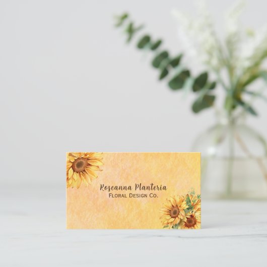 水彩ひまわり 名刺 (スタンド正面)