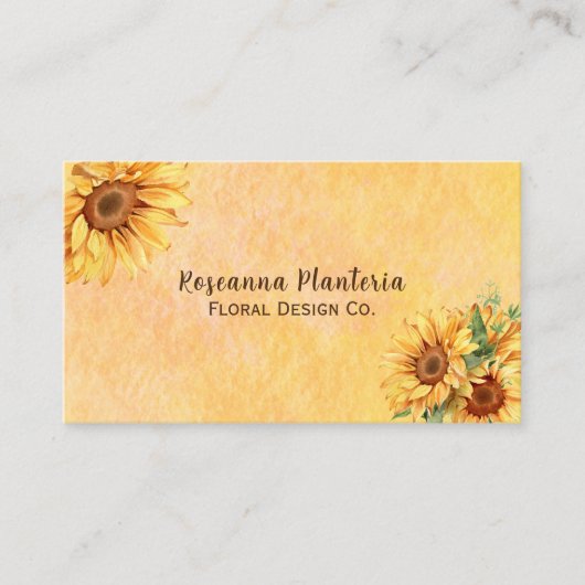 水彩ひまわり 名刺 (正面)